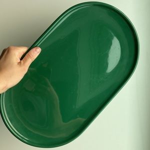 Vintage serving dish waechtersbach spain ceramics green plate wide oval